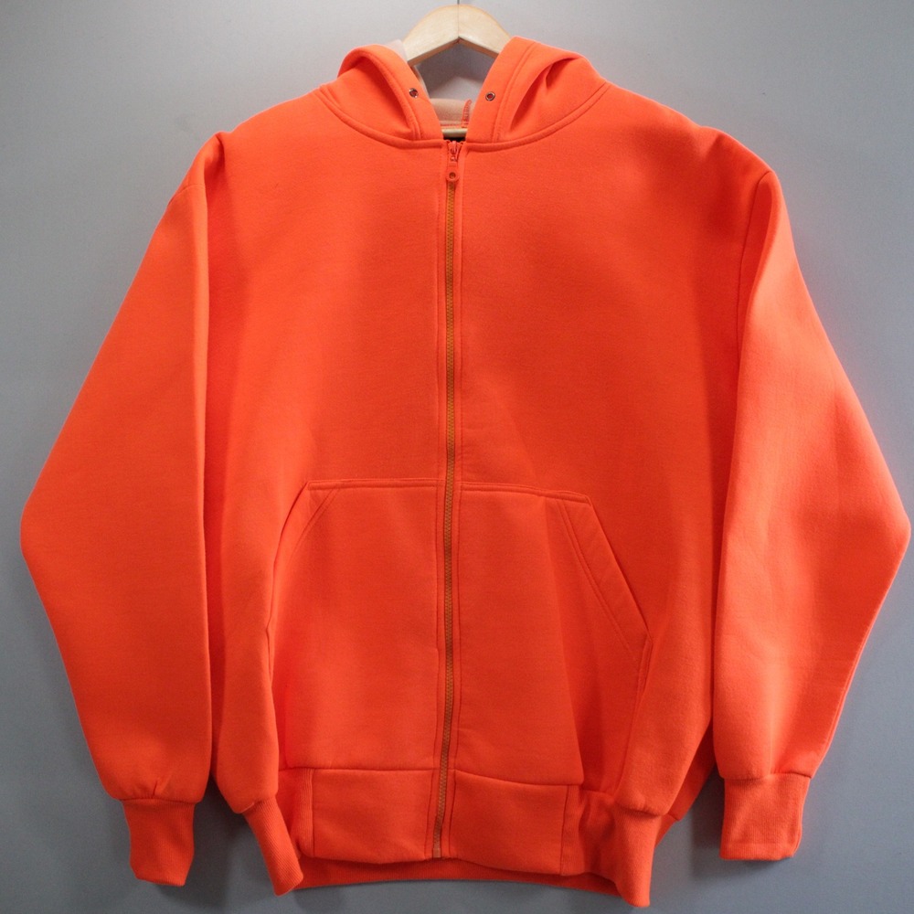Hot Shot Outdoor Apparel Blaze Orange Hunting Safety Full Zip Hoodie Mens Large